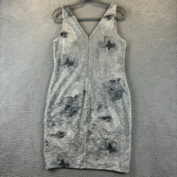 Ralph Lauren Sequin Dress 6 Glam MOB Cocktail Formal Floral Sheath Sleeveless - Picture 10 of 12